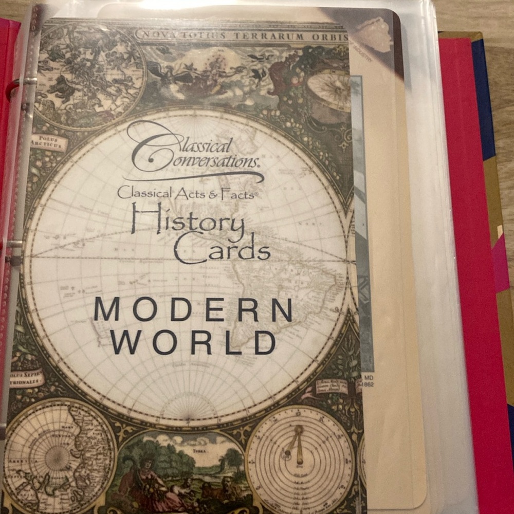 classical conversations timeline cards, the modern world, and presidents cards